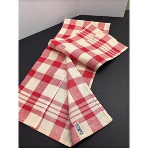 Vintage CANNON Red Plaid New old Stock, Kitchen Towel Rustic Farmhouse Country